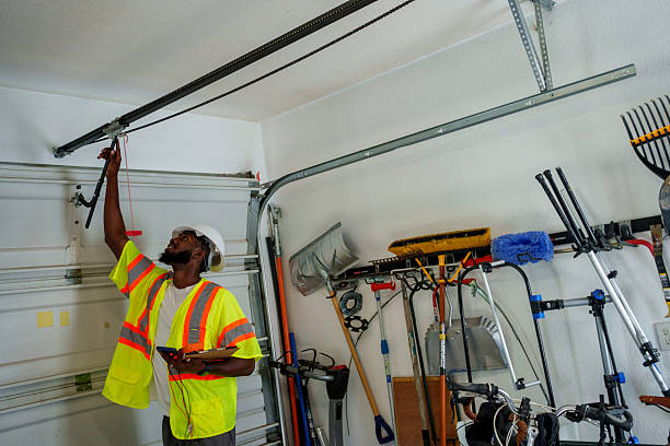 Professional Garage Door Installation technician working in New Deal, TX